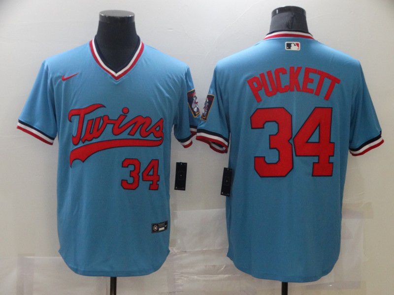 Men Minnesota Twins #34 Puckett Blue Game 2021 Nike MLB Jerseys->minnesota twins->MLB Jersey